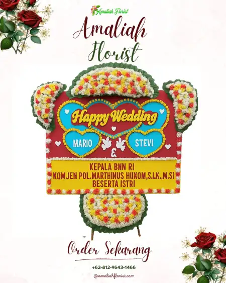 Papan Bunga Pernikahan Renged